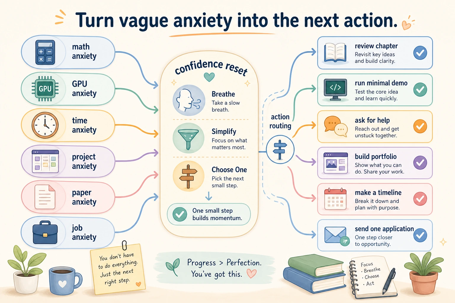 FAQ Anxiety Reset and Action Mapping Diagram