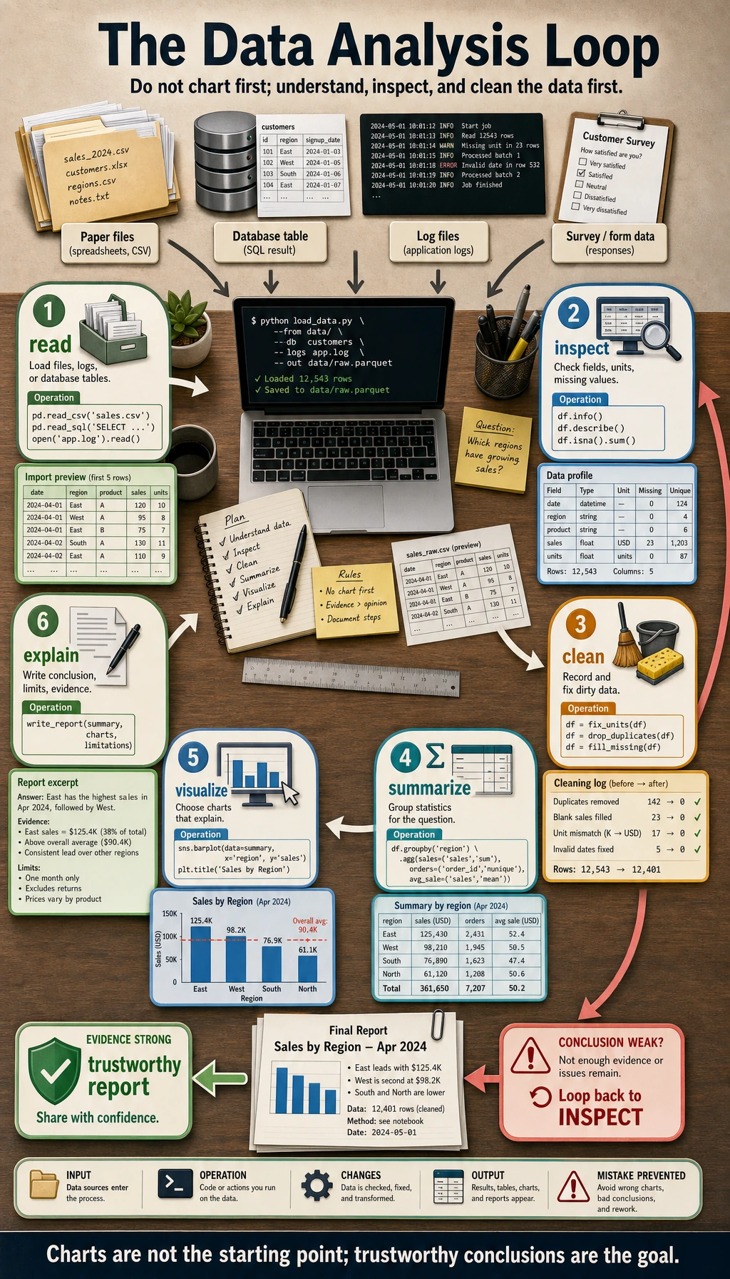 Main workflow loop of data analysis