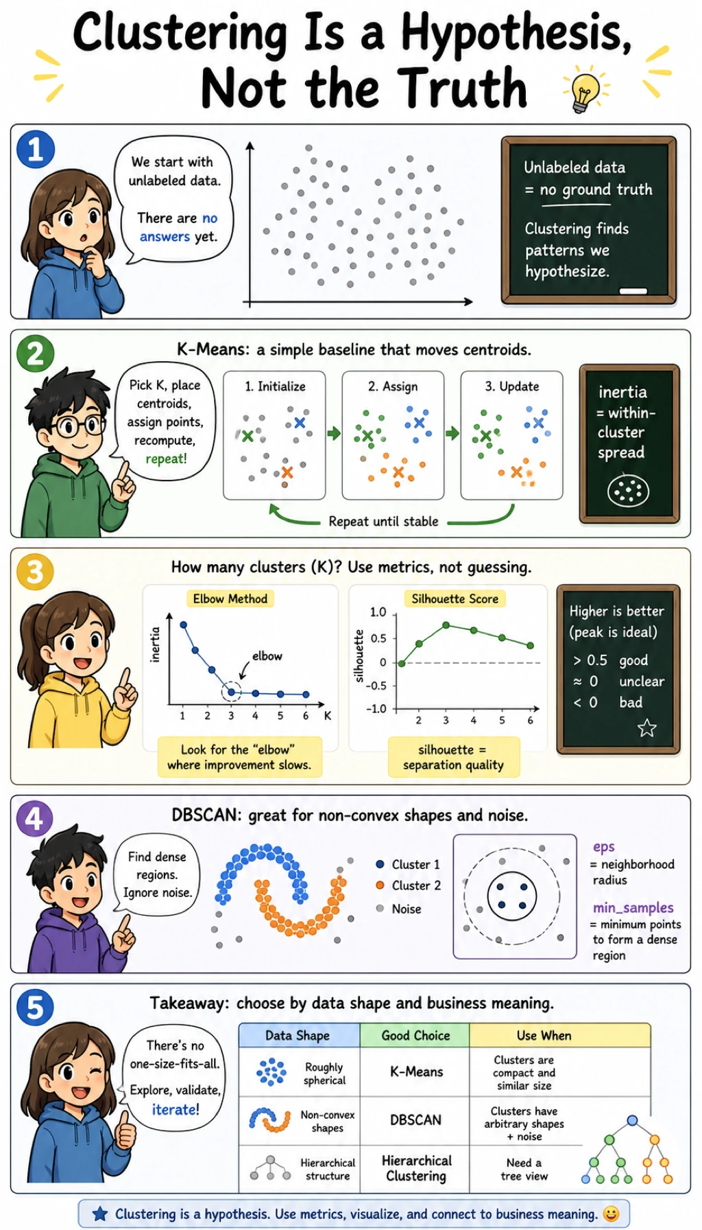 Clustering hypothesis comic
