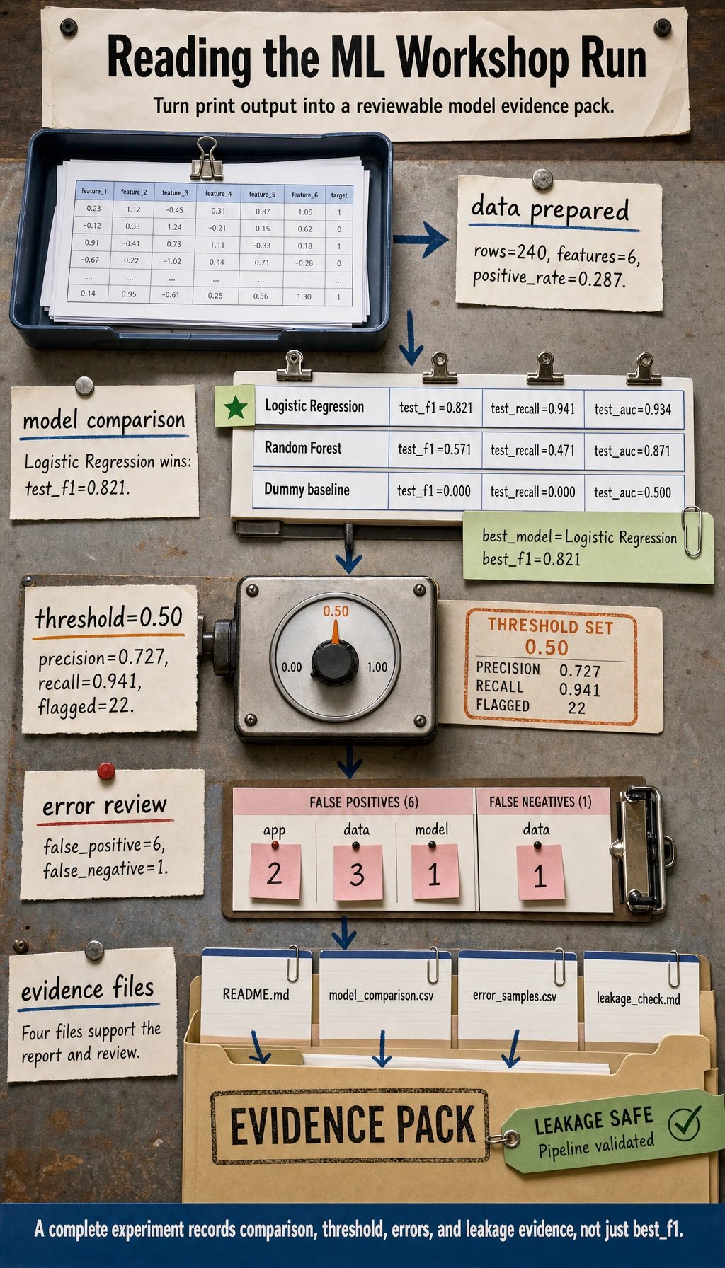 ML workshop evidence pack result map