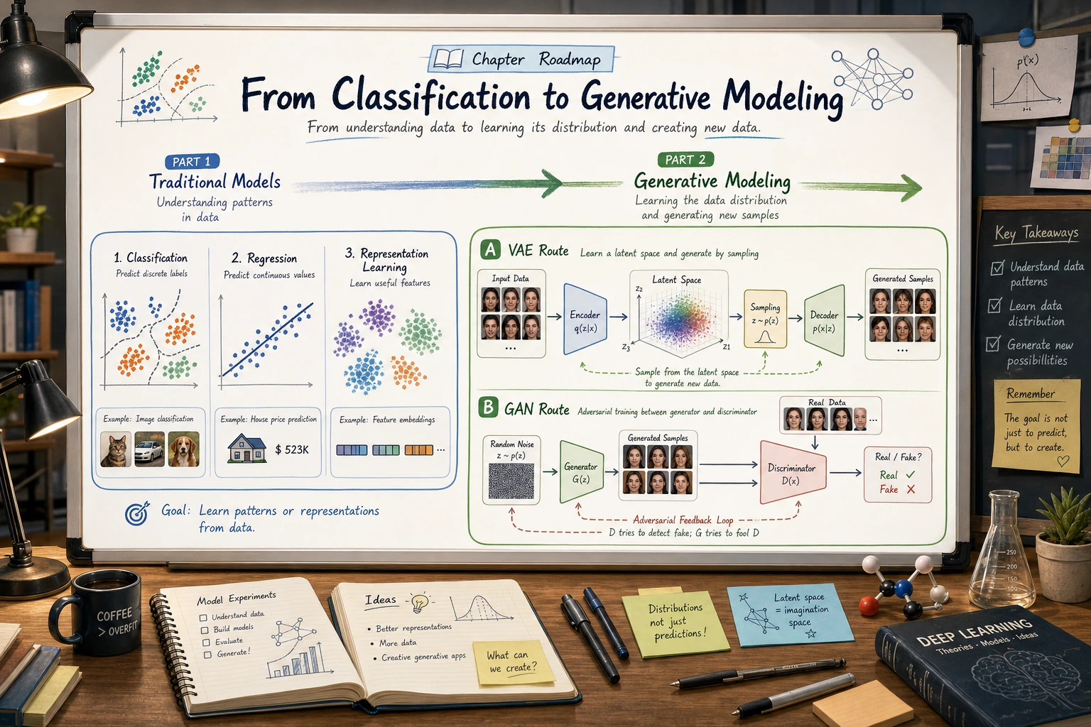 Generative models chapter relationship diagram