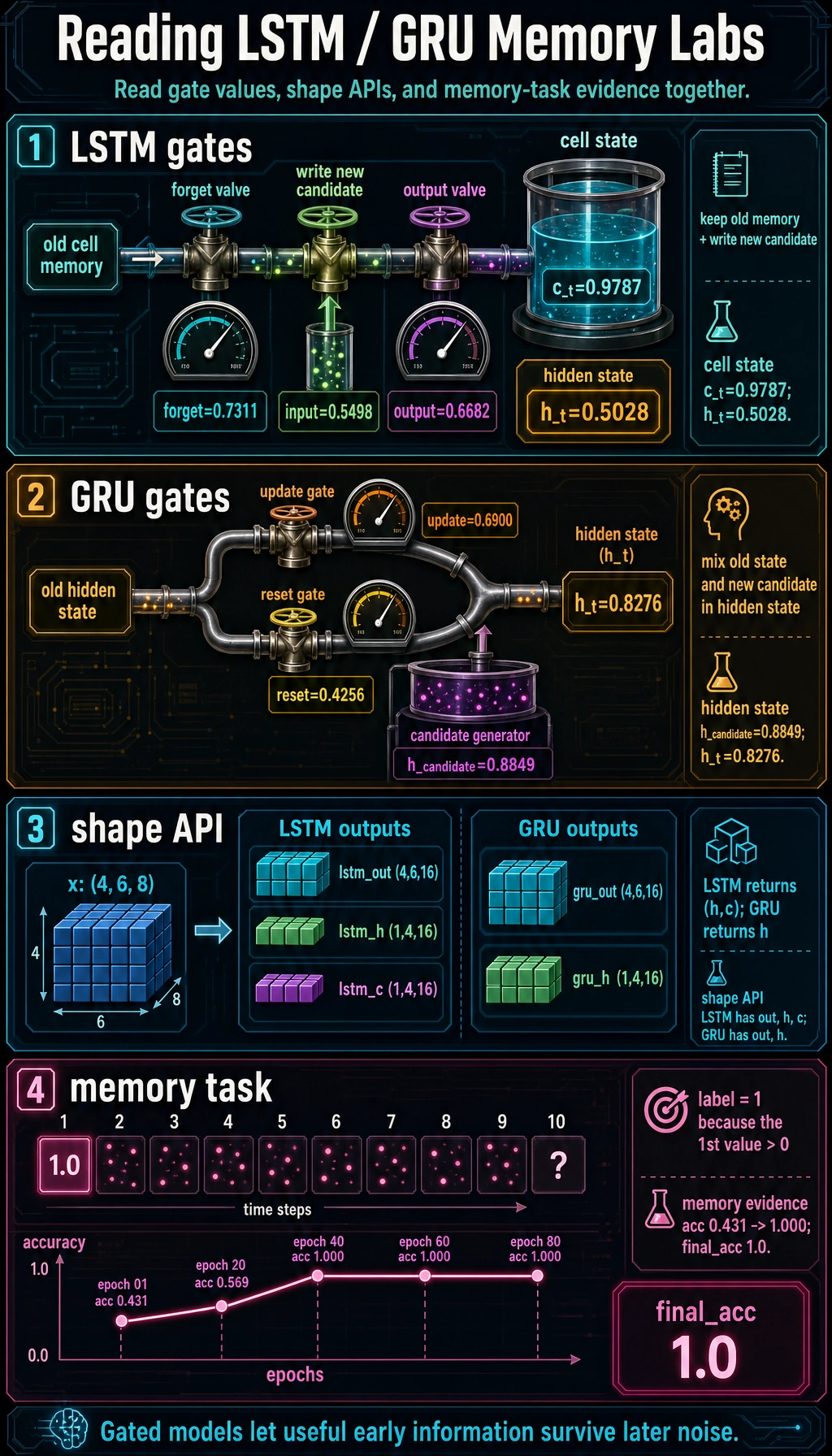 LSTM and GRU memory lab result map