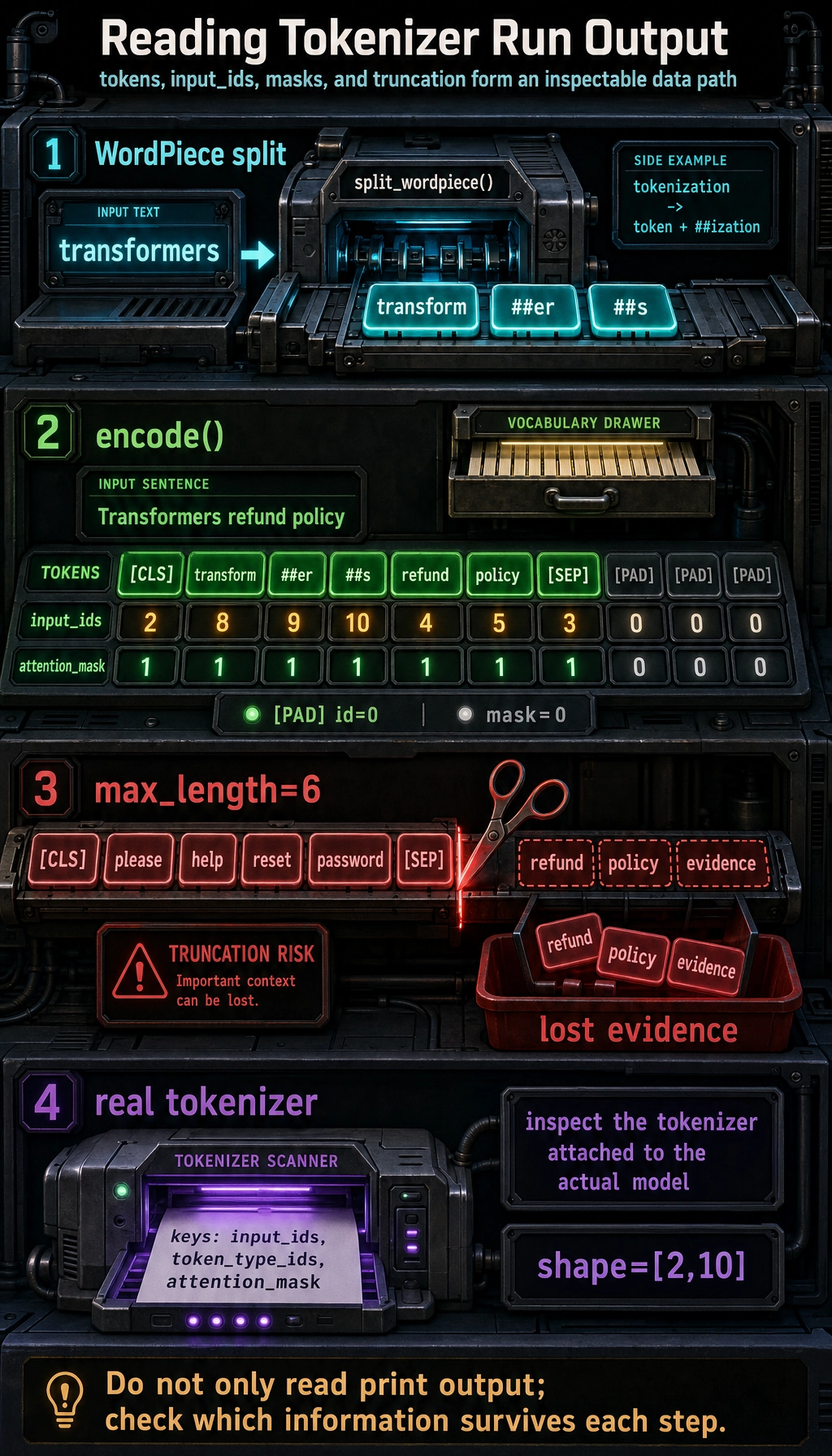 Tokenizer run output result map