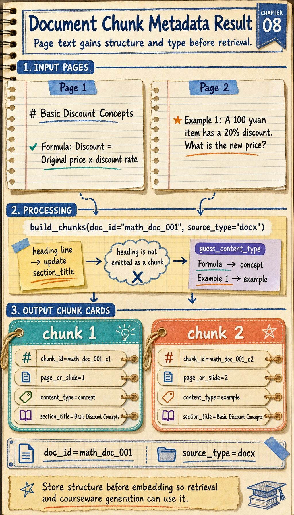Document chunk metadata result map