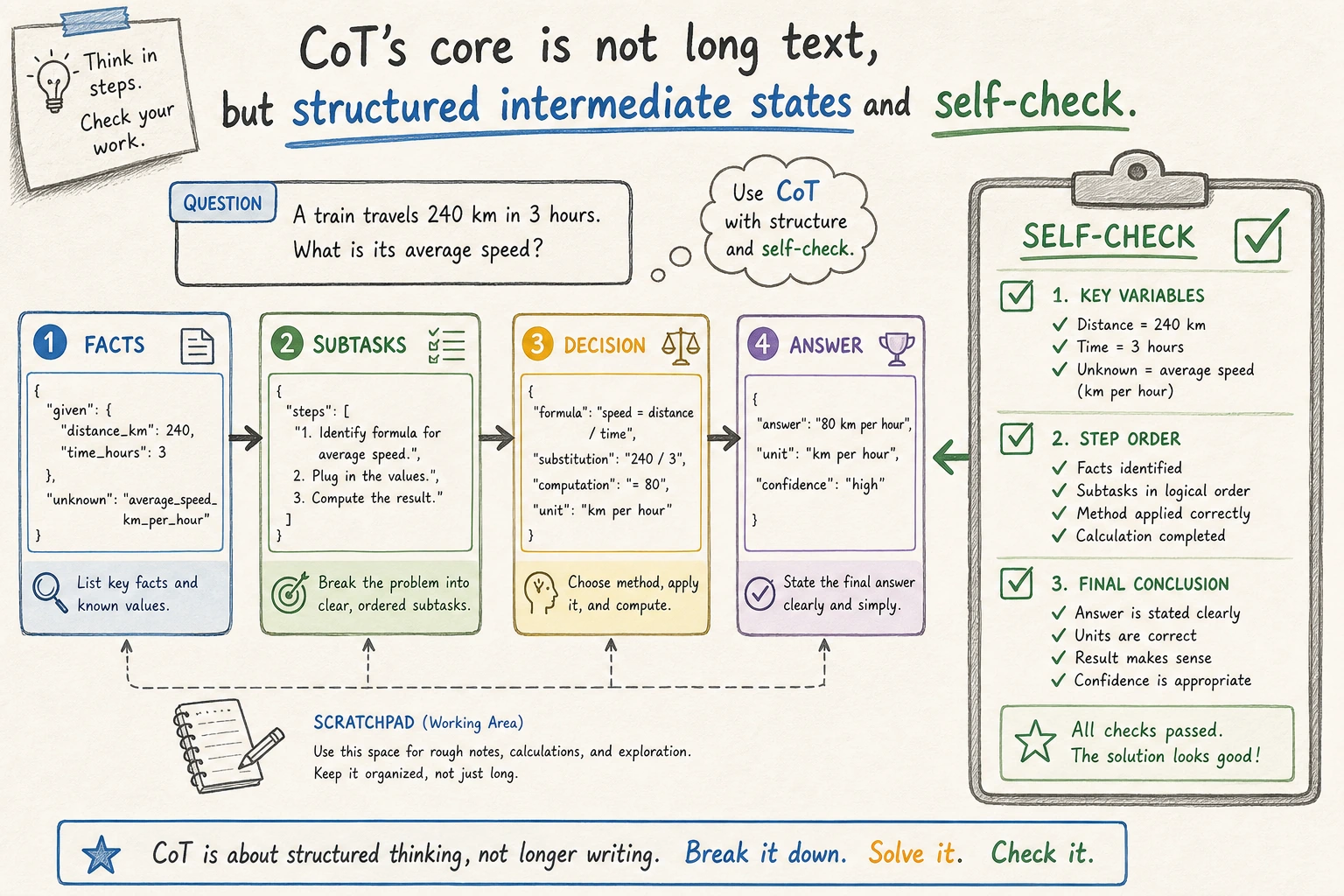 Chain-of-Thought and self-check structure diagram