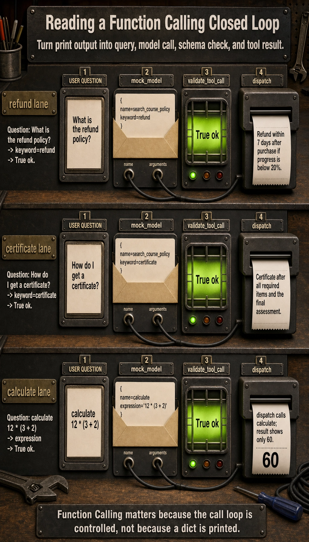 Function Calling closed-loop run result map