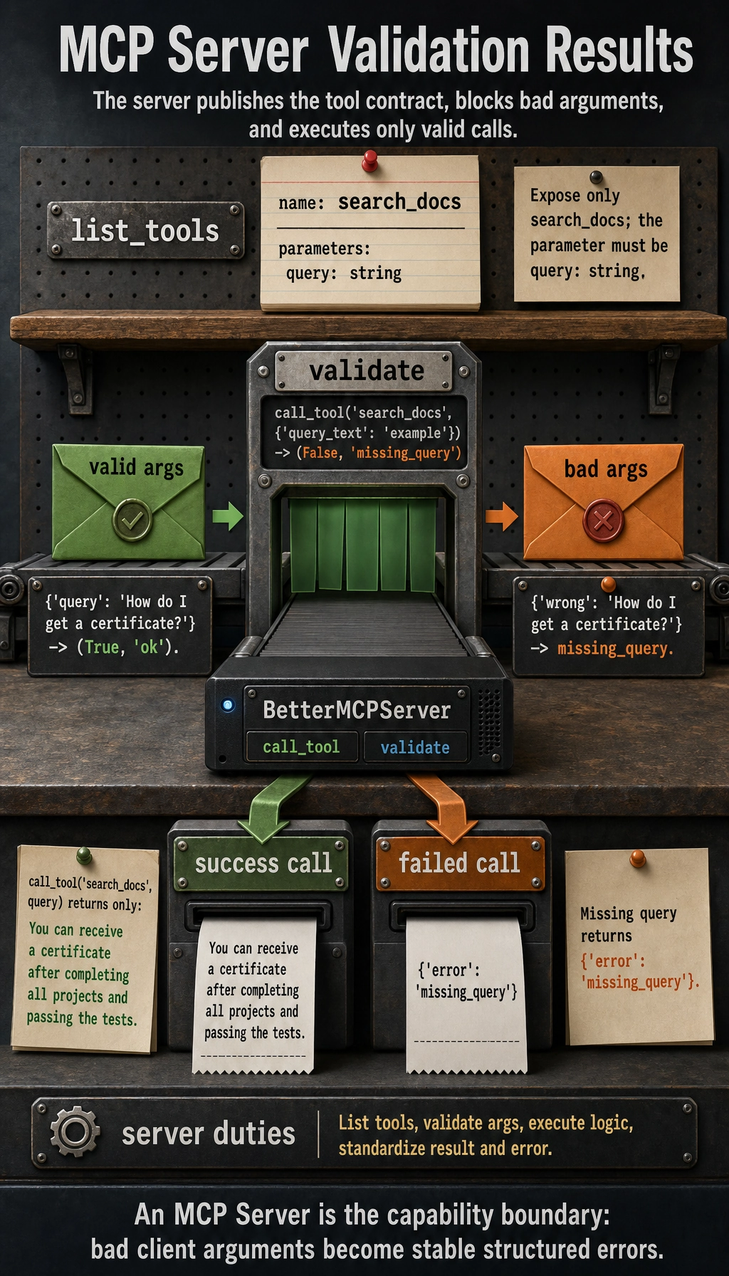 MCP Server validation result map