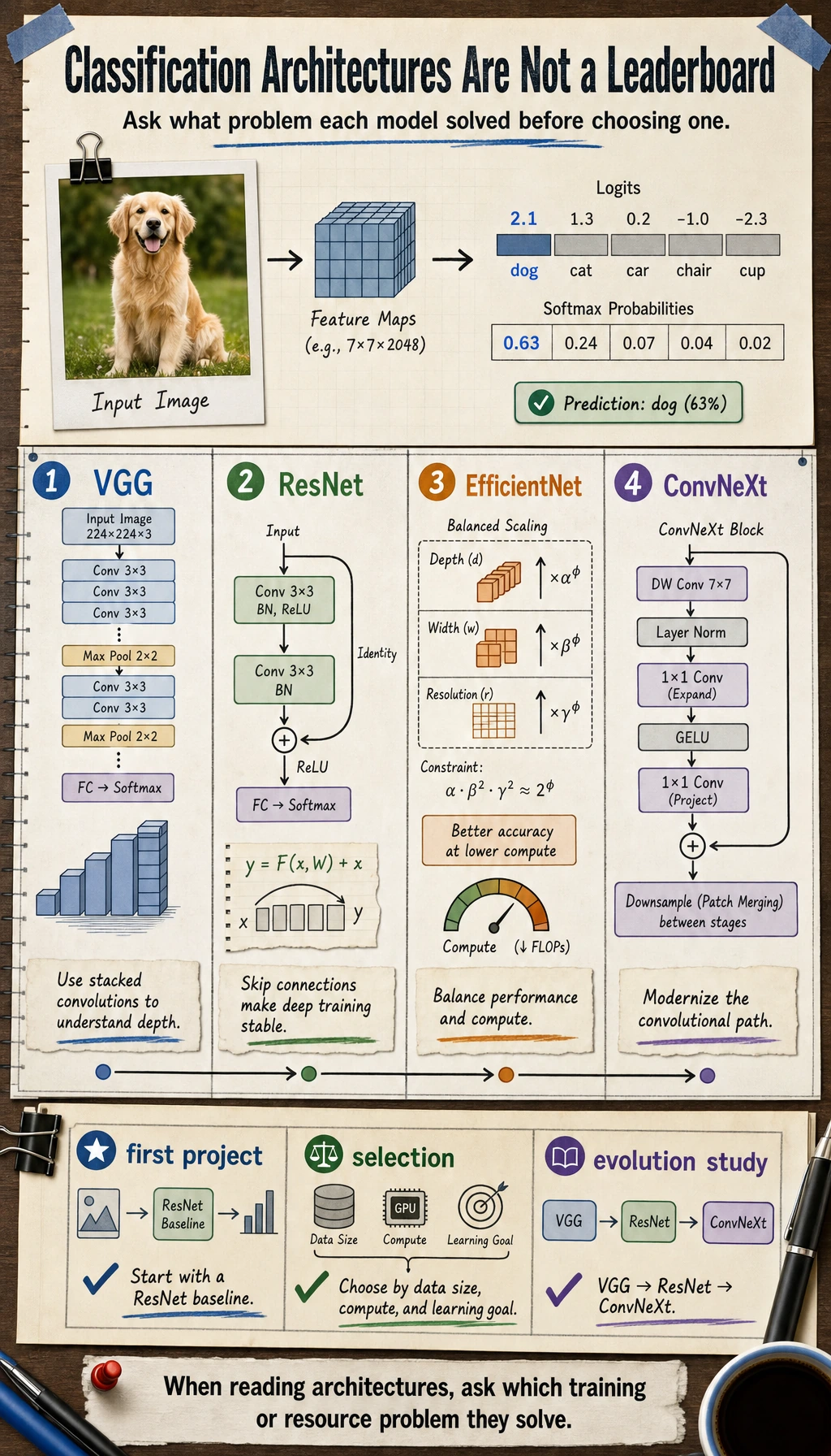 Image classification architecture evolution map