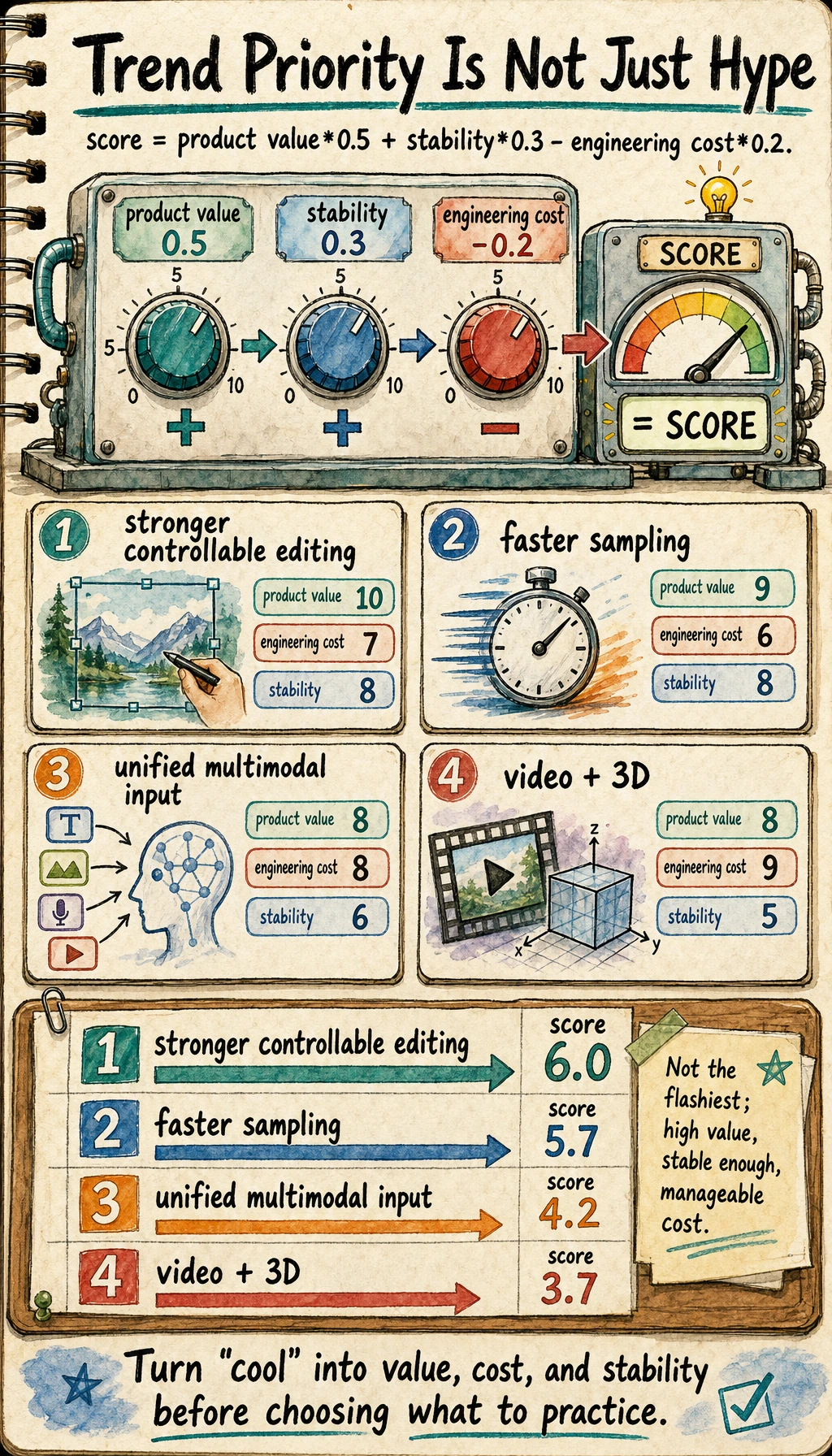 Image generation trend priority scoring result map