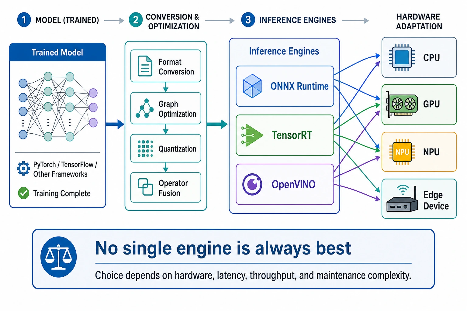 Inference engine and hardware adaptation diagram