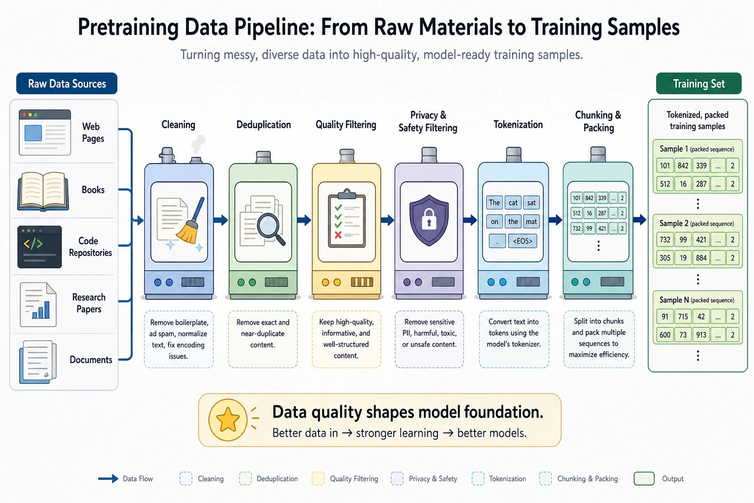 Pretraining data pipeline diagram