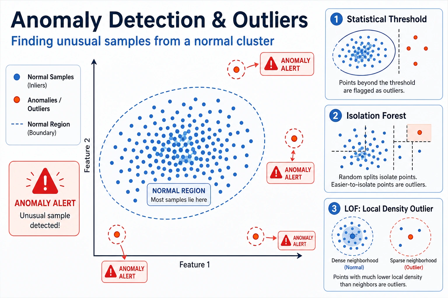 Anomaly detection outlier illustration