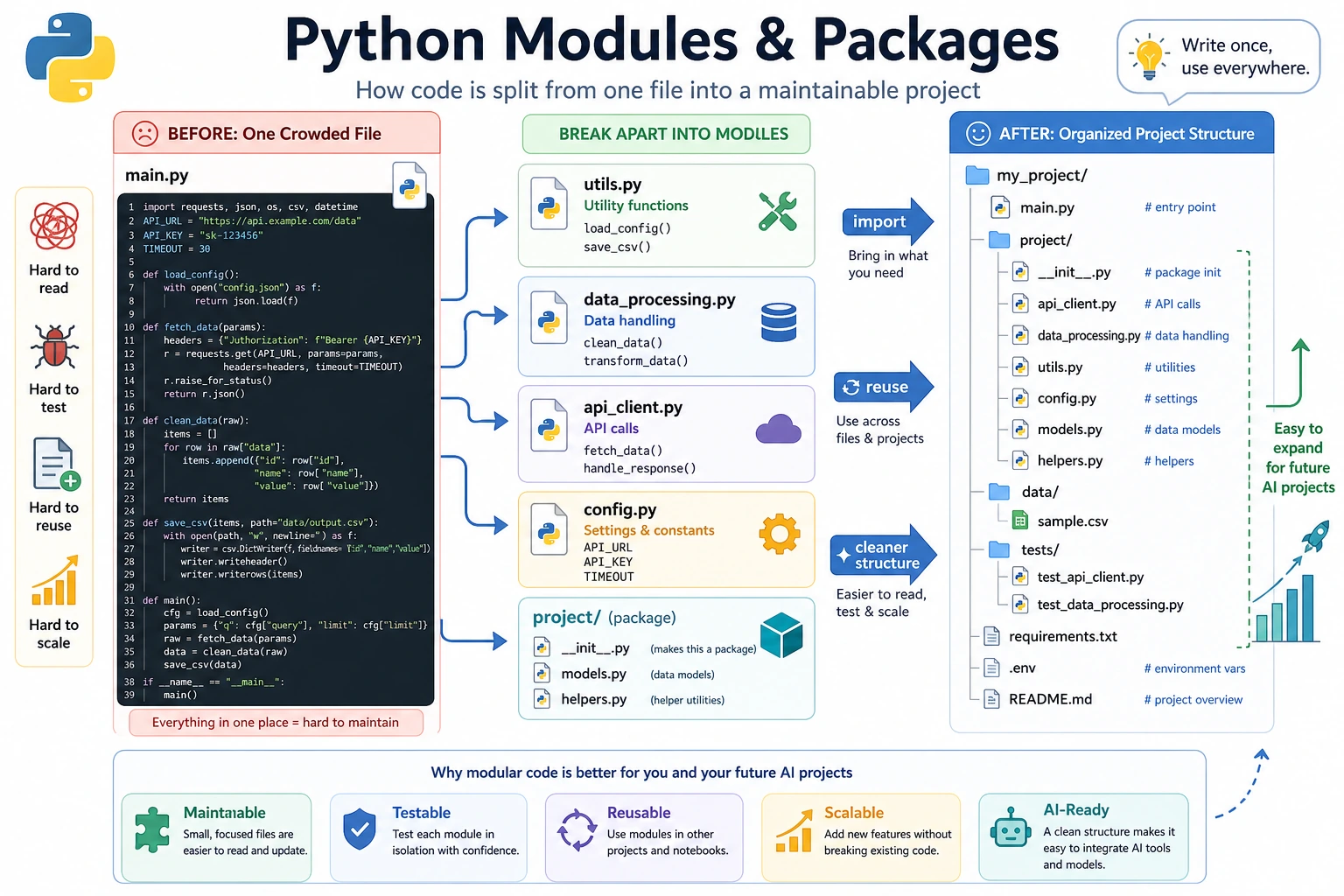 Module and package project structure diagram