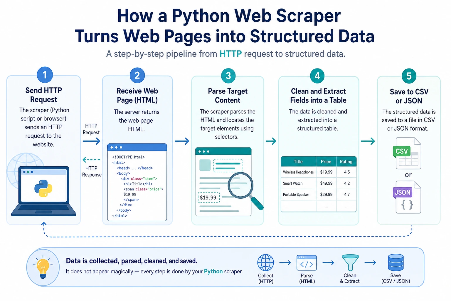 Web scraper data collection flowchart
