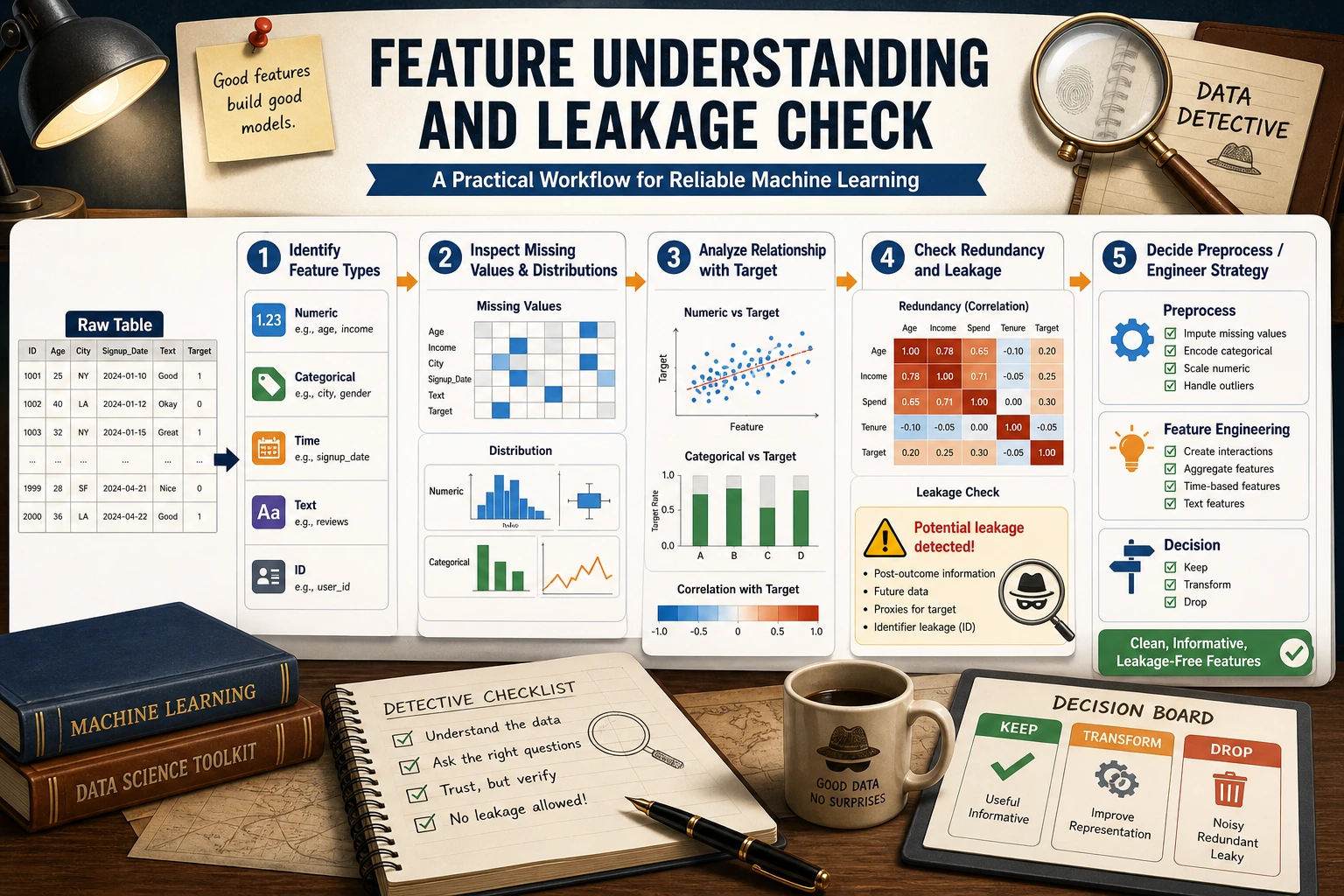 Feature Understanding and Leakage Check Workflow
