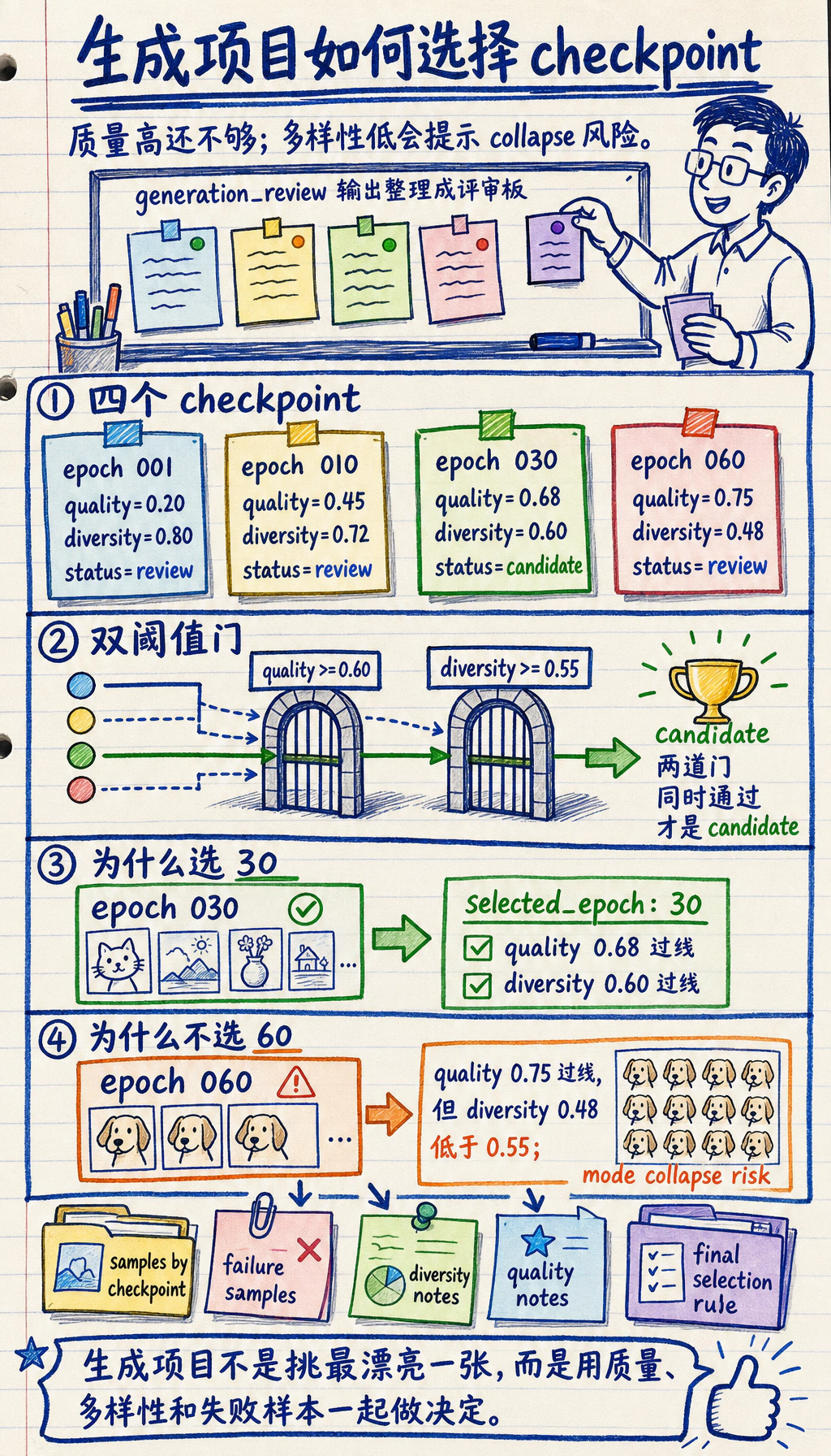 生成模型 checkpoint 评审结果图