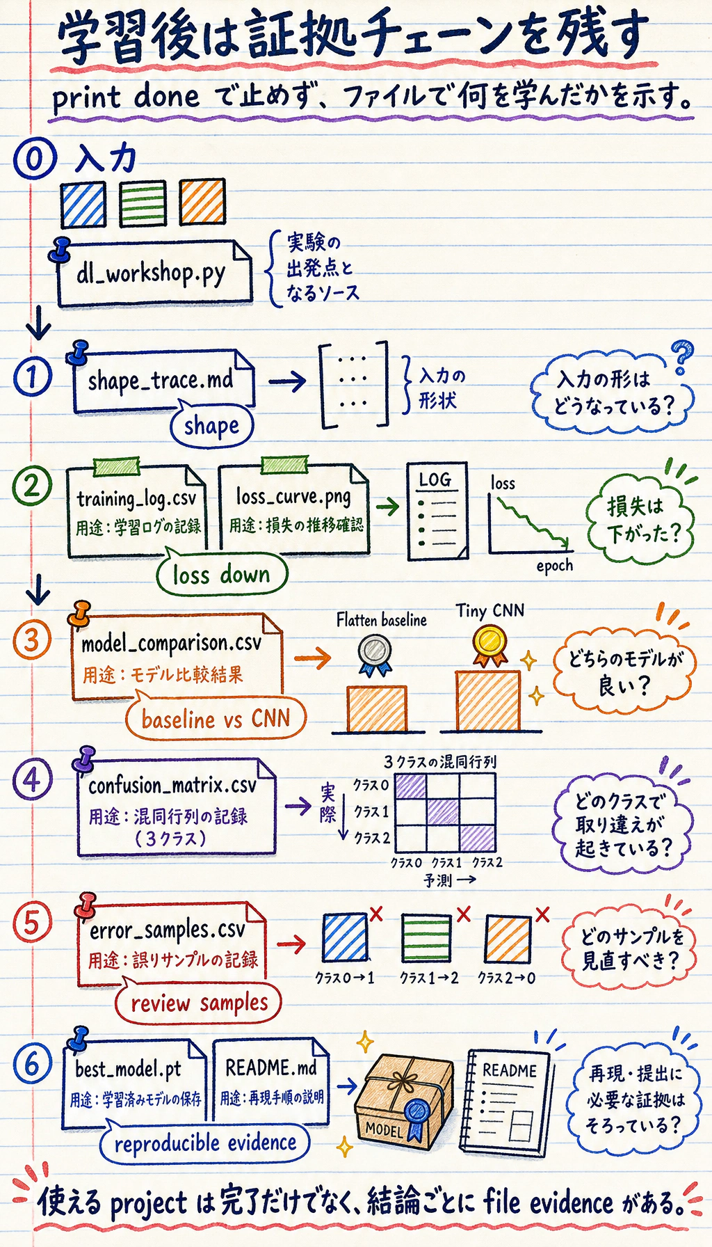 深層学習の学習証拠パイプライン