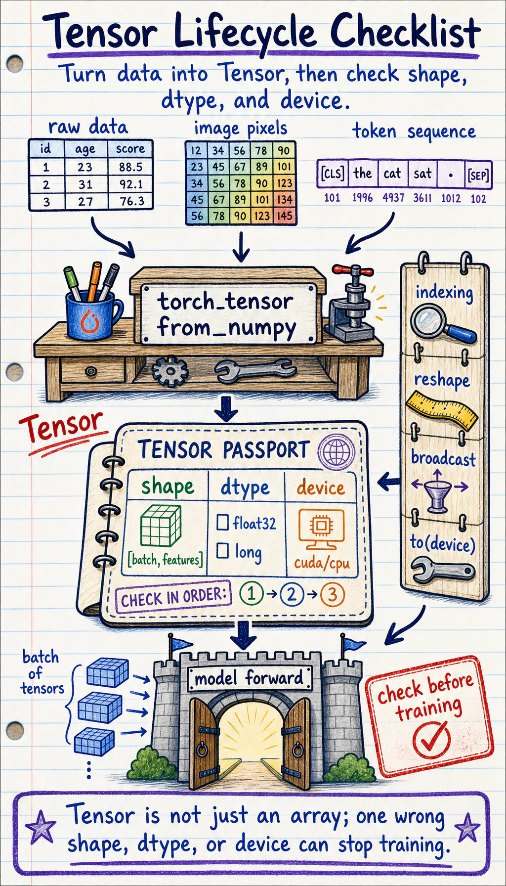 PyTorch Tensor lifecycle map