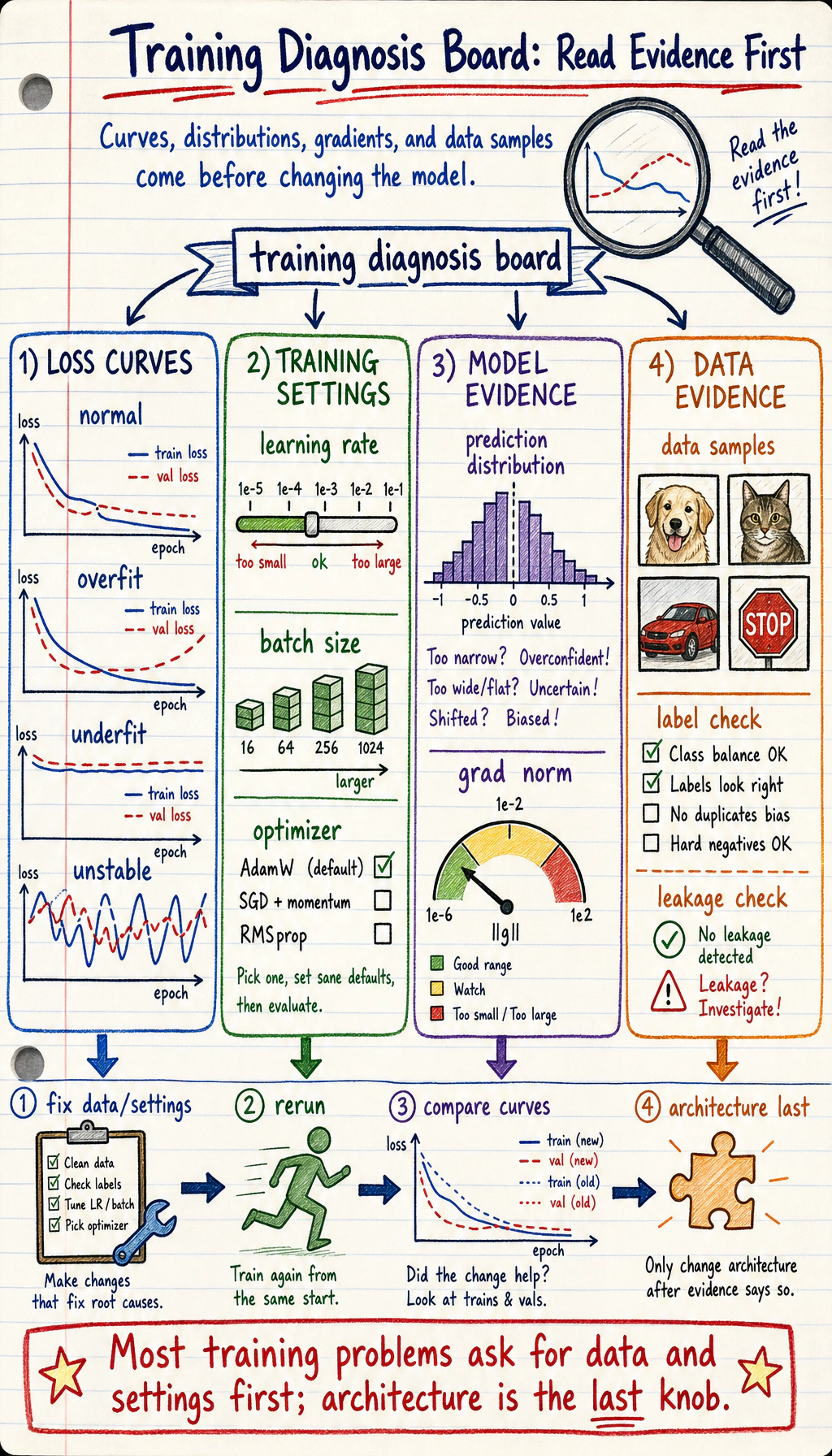 Training diagnosis dashboard map