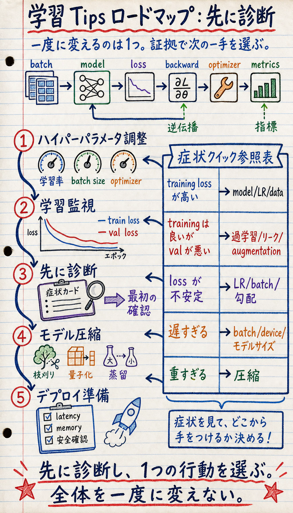 深層学習 Tips 章関係図