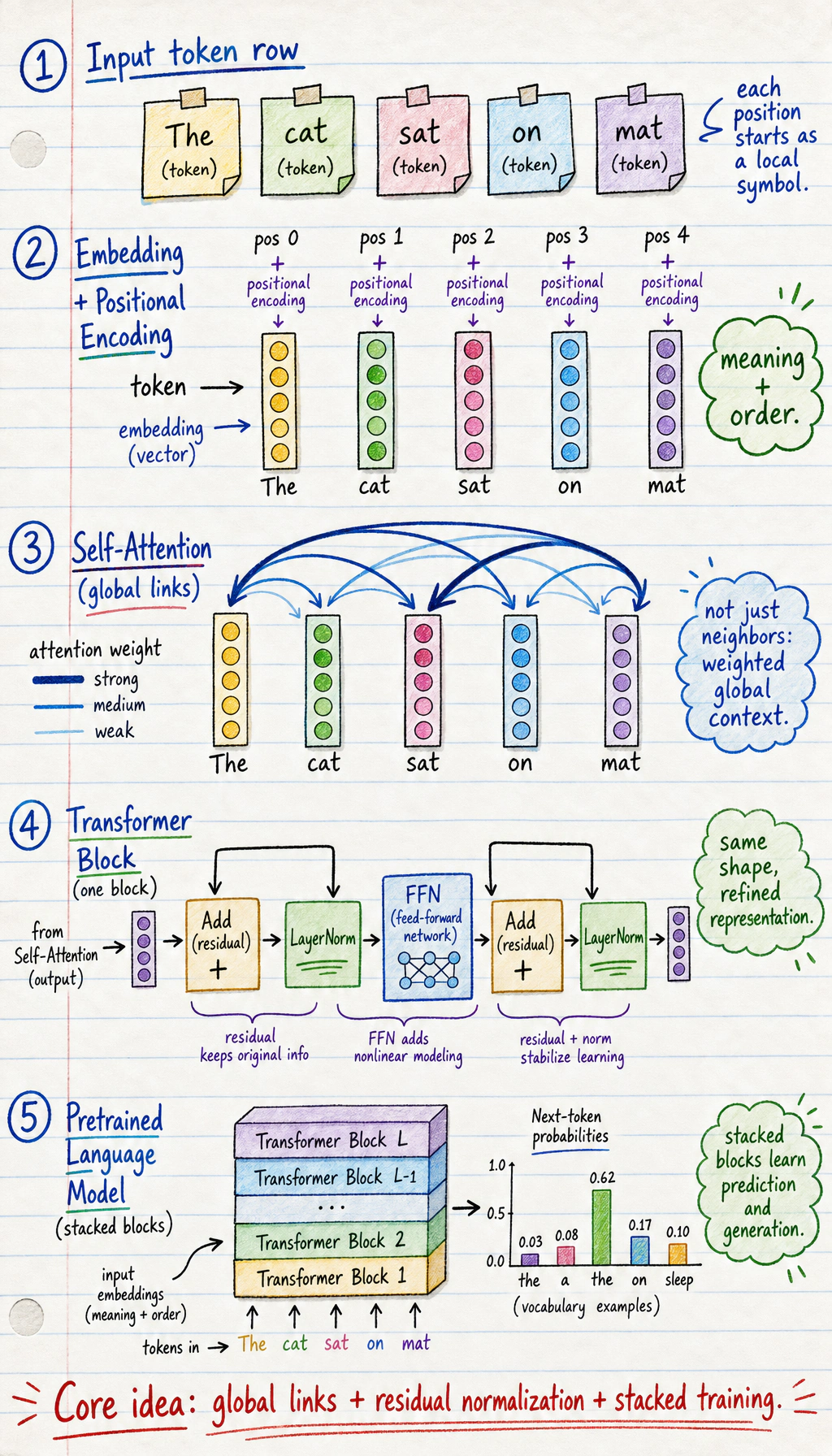 Transformer global context modeling diagram