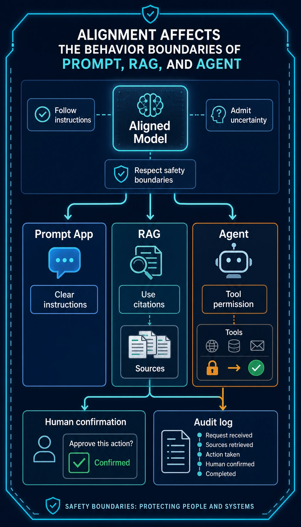 Alignment and application safety boundary map
