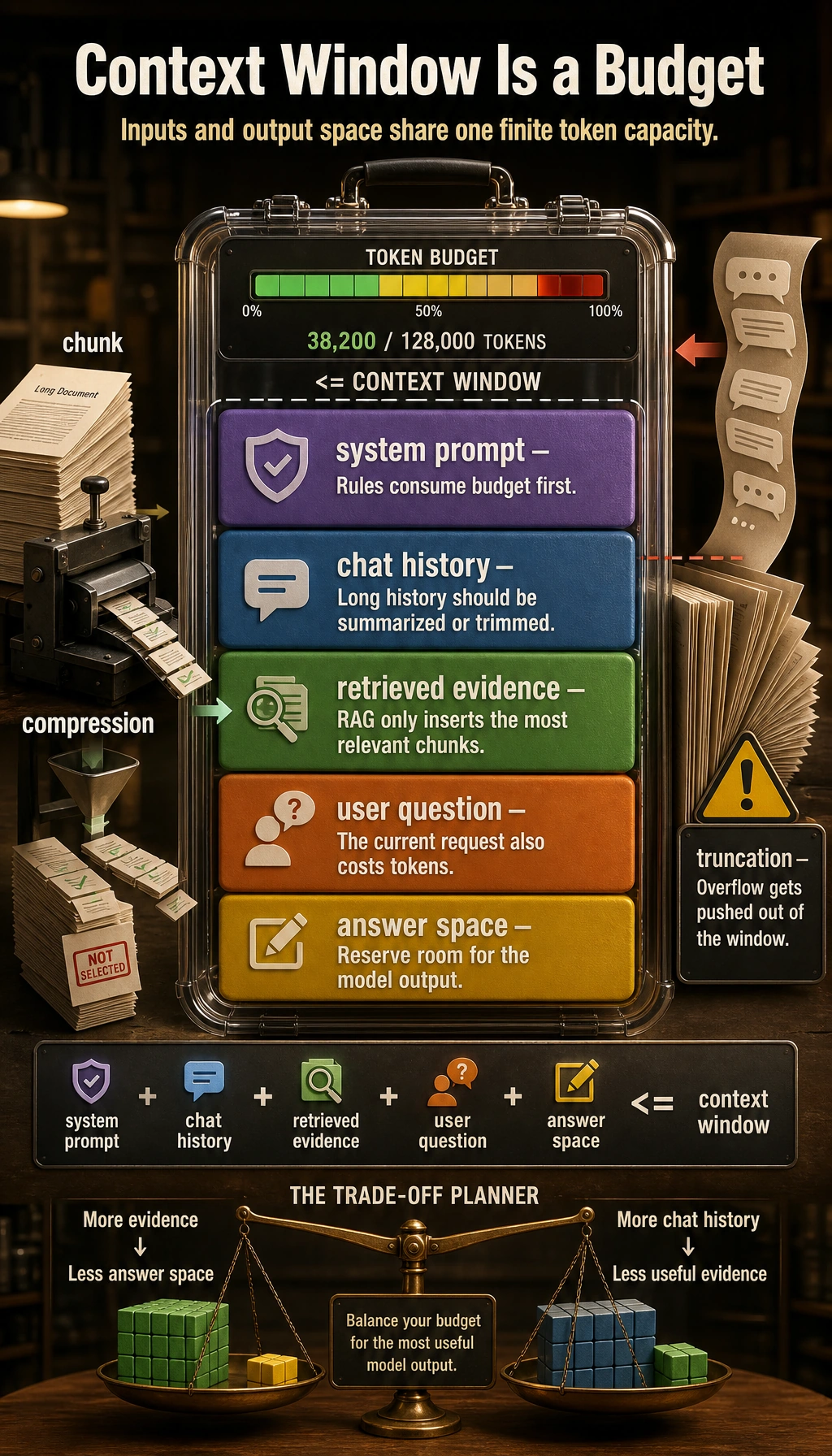 Context window information budget diagram