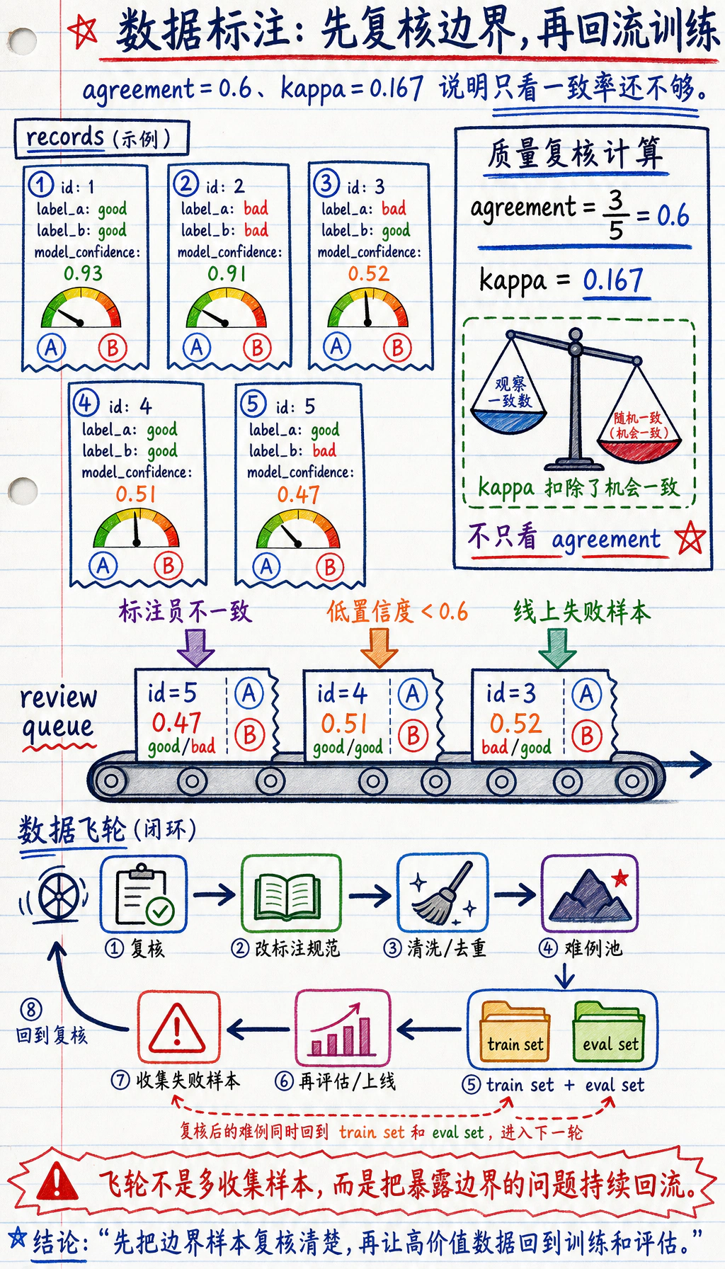数据标注质检与飞轮回流图