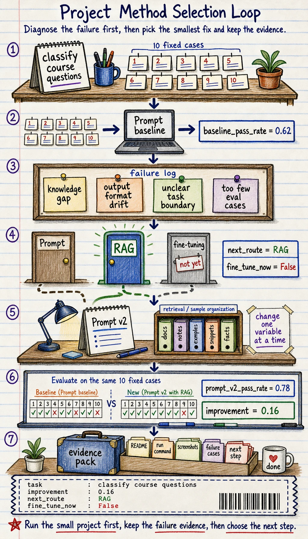 LLM project method-selection loop