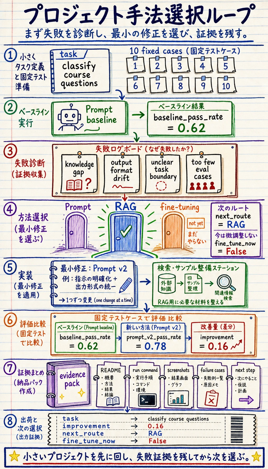 大規模モデルプロジェクトの手法選択ループ図