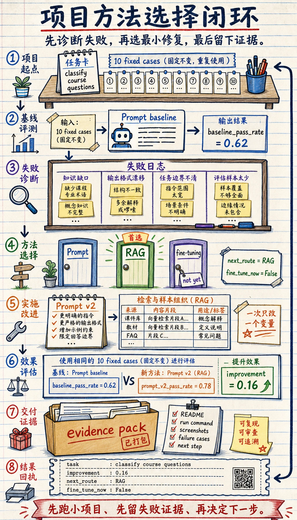 大模型项目方法选择闭环图