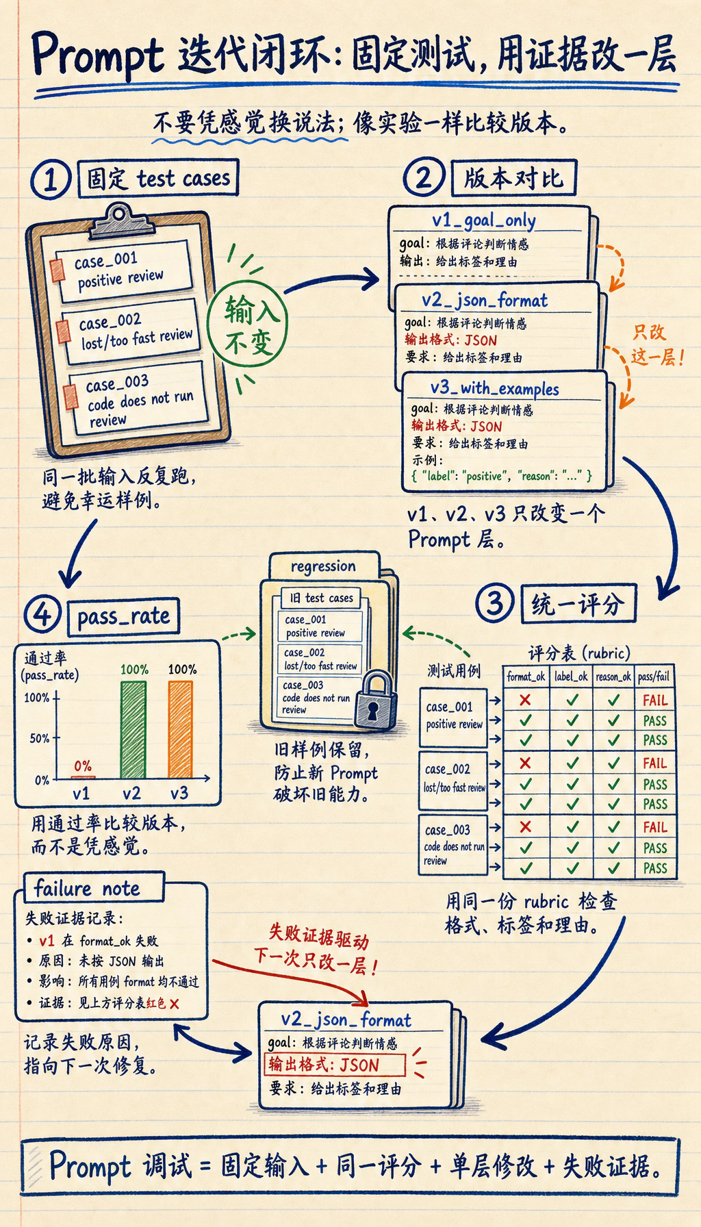 Prompt 迭代测试闭环图