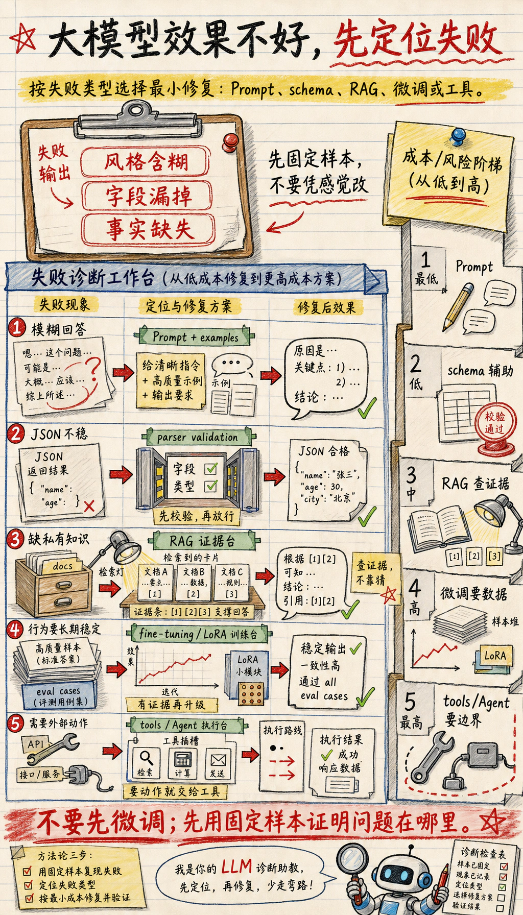 Prompt、RAG、微调和工具选择图