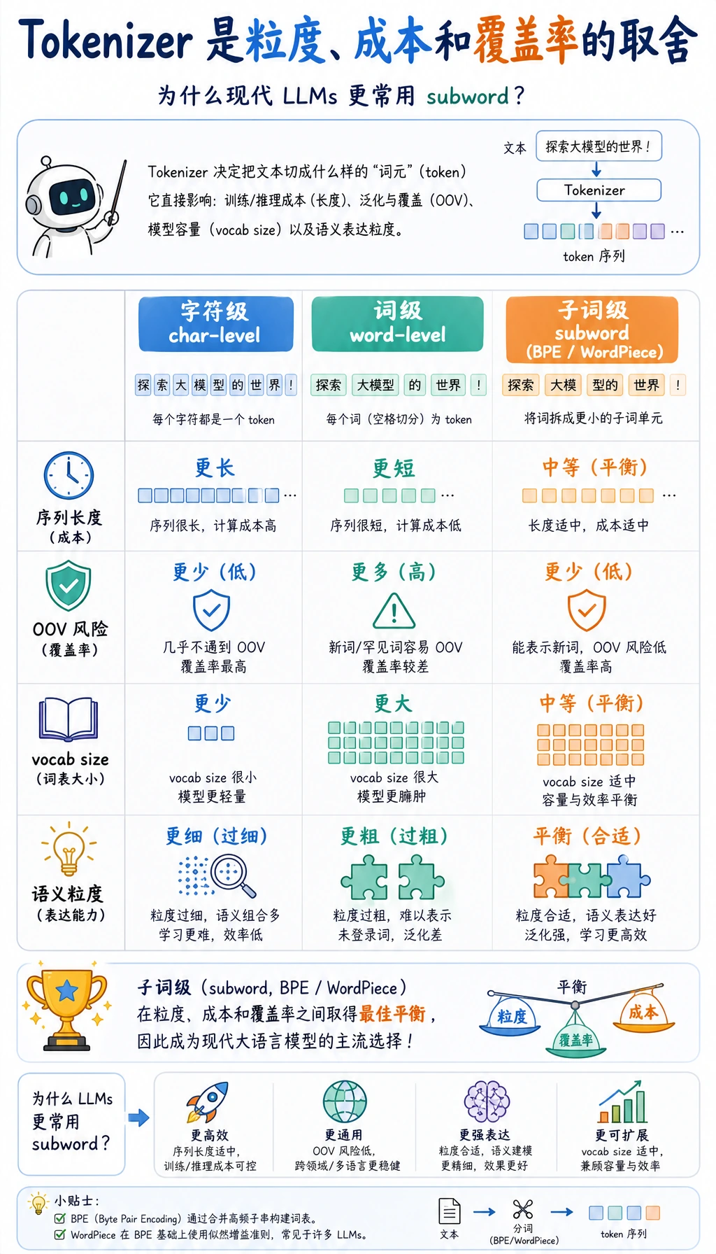 Tokenizer 粒度取舍图