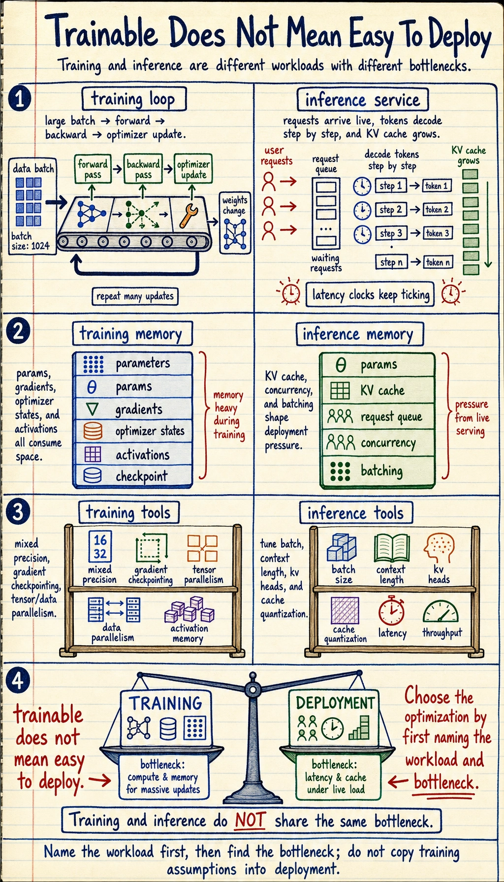 Comparison of cost structures between training and inference