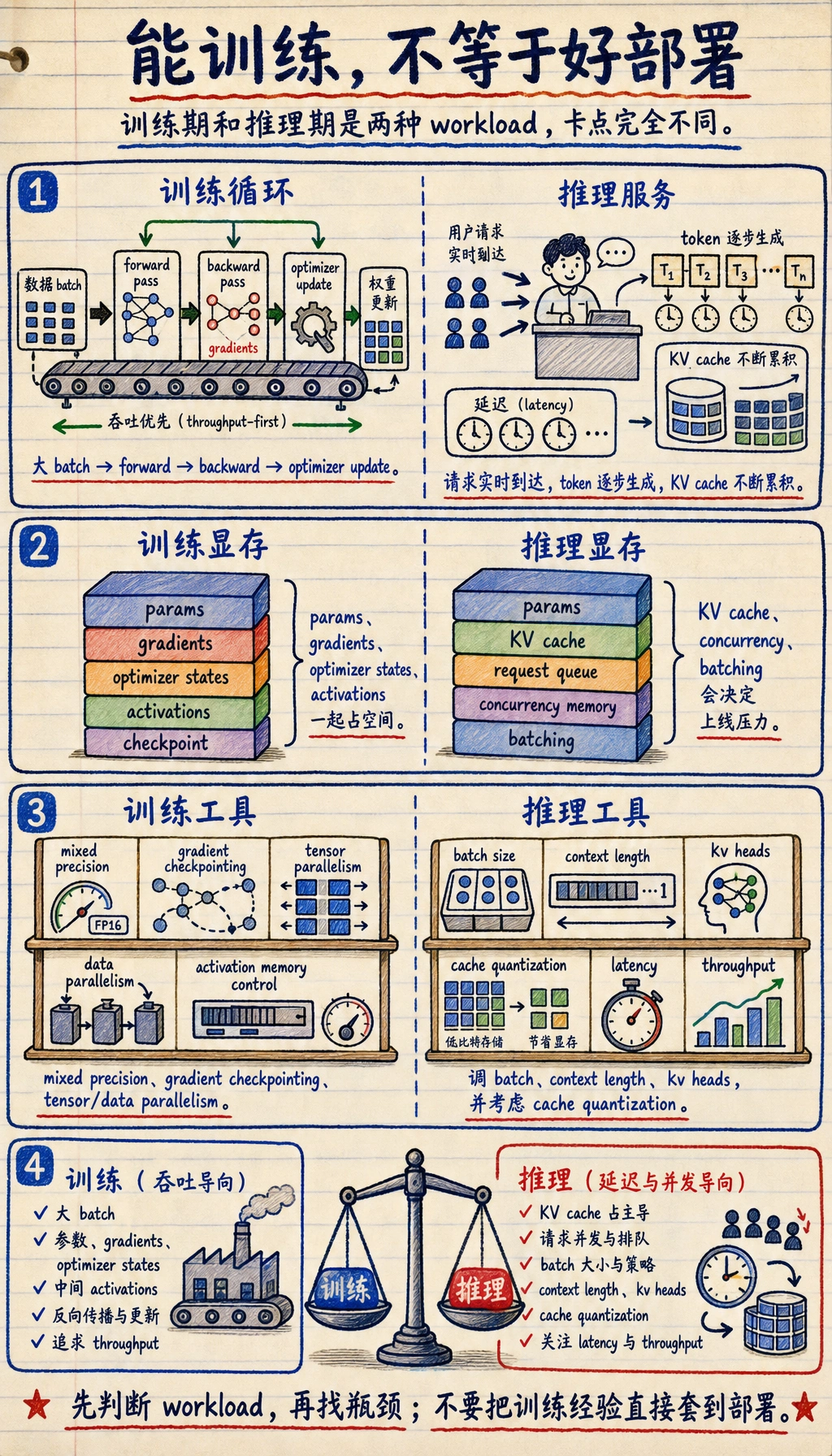 训练期与推理期成本结构对比图