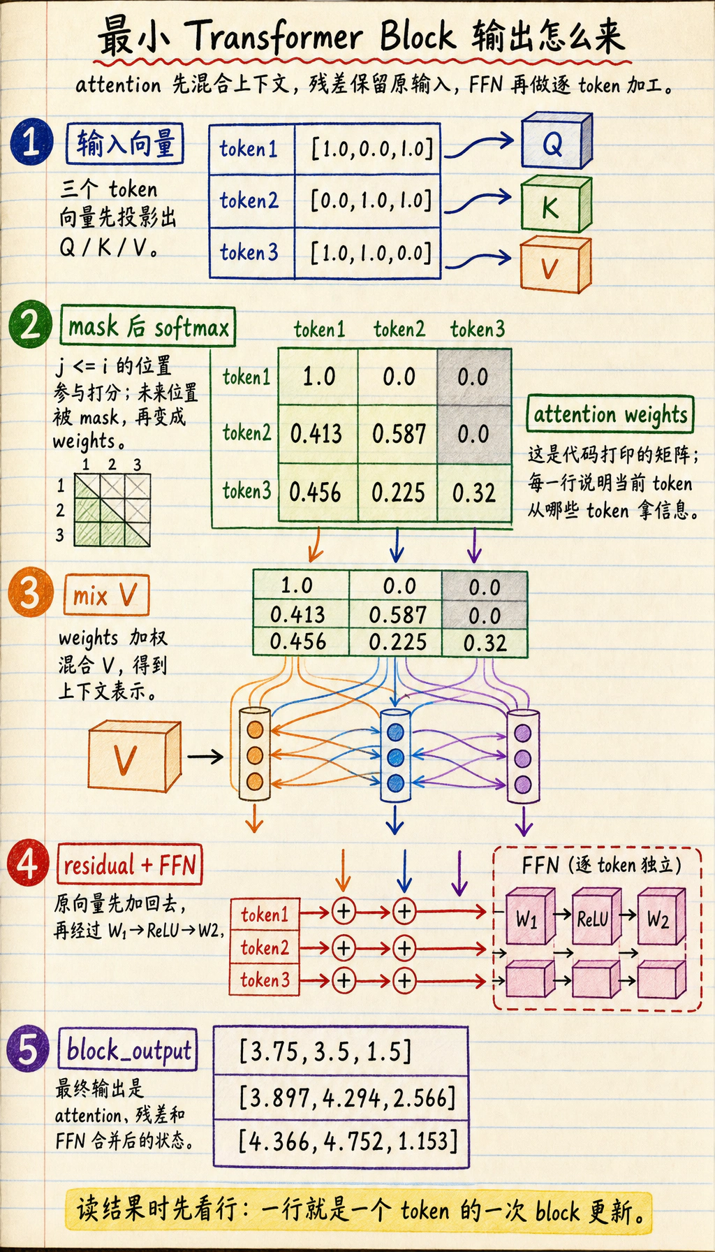 最小 Transformer block 运行结果图