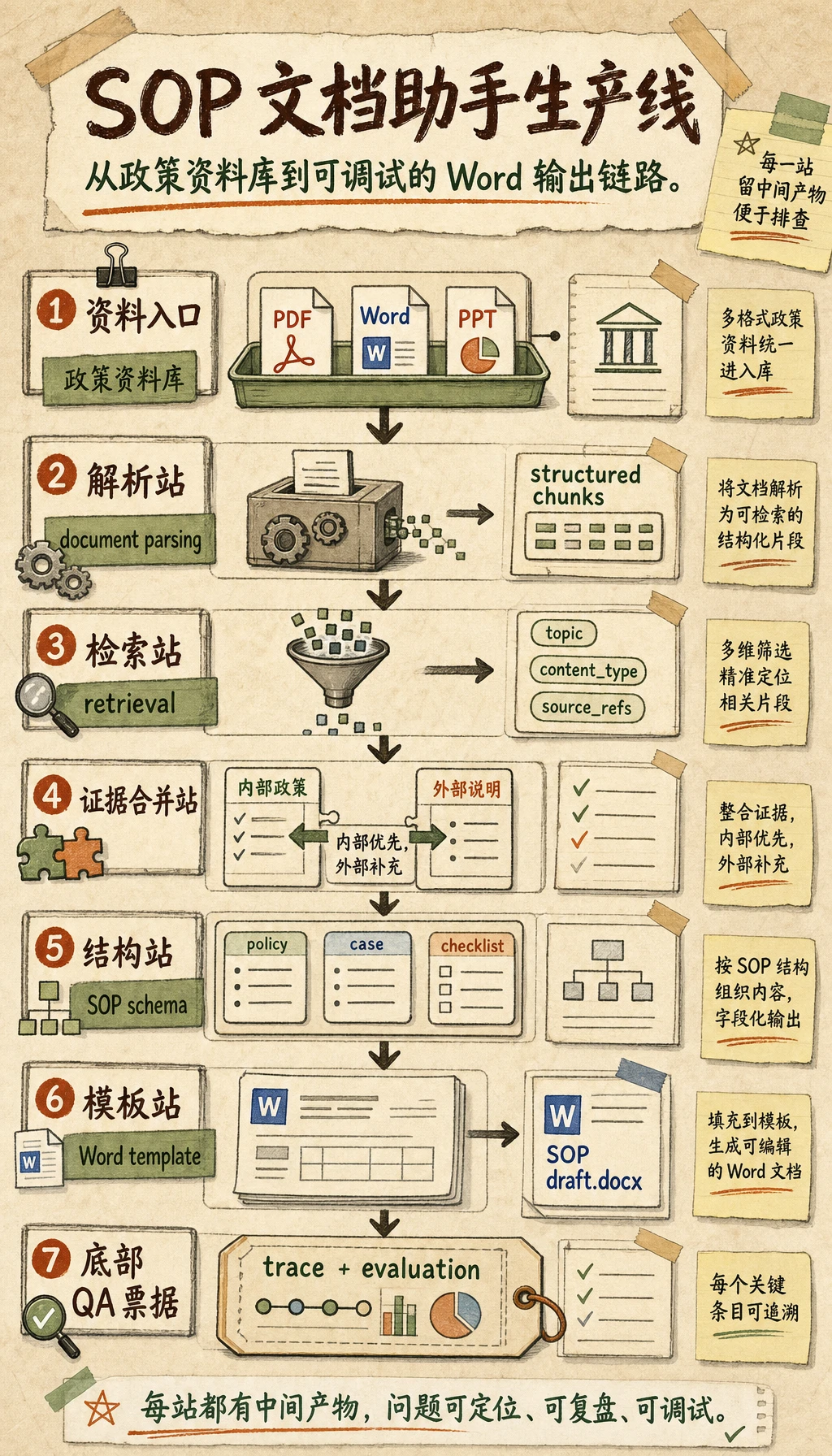 SOP 文档助手生产线图