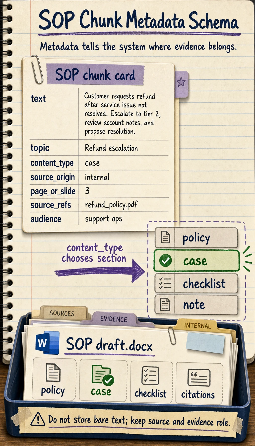 SOP document chunk metadata schema diagram