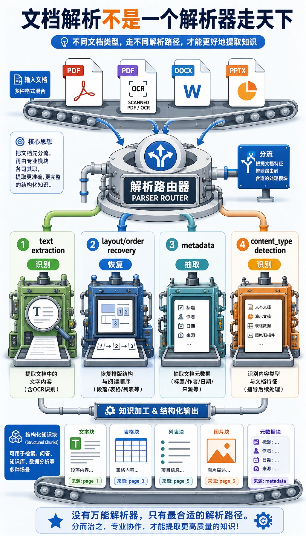 PDF Word PPT 文档解析路由图