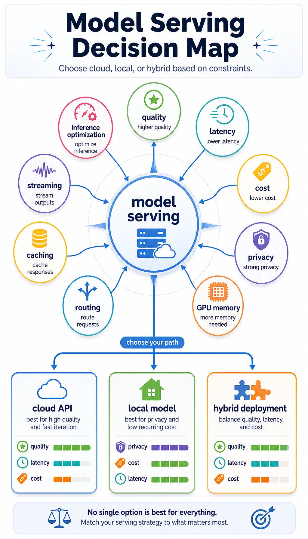 Model serving selection decision map