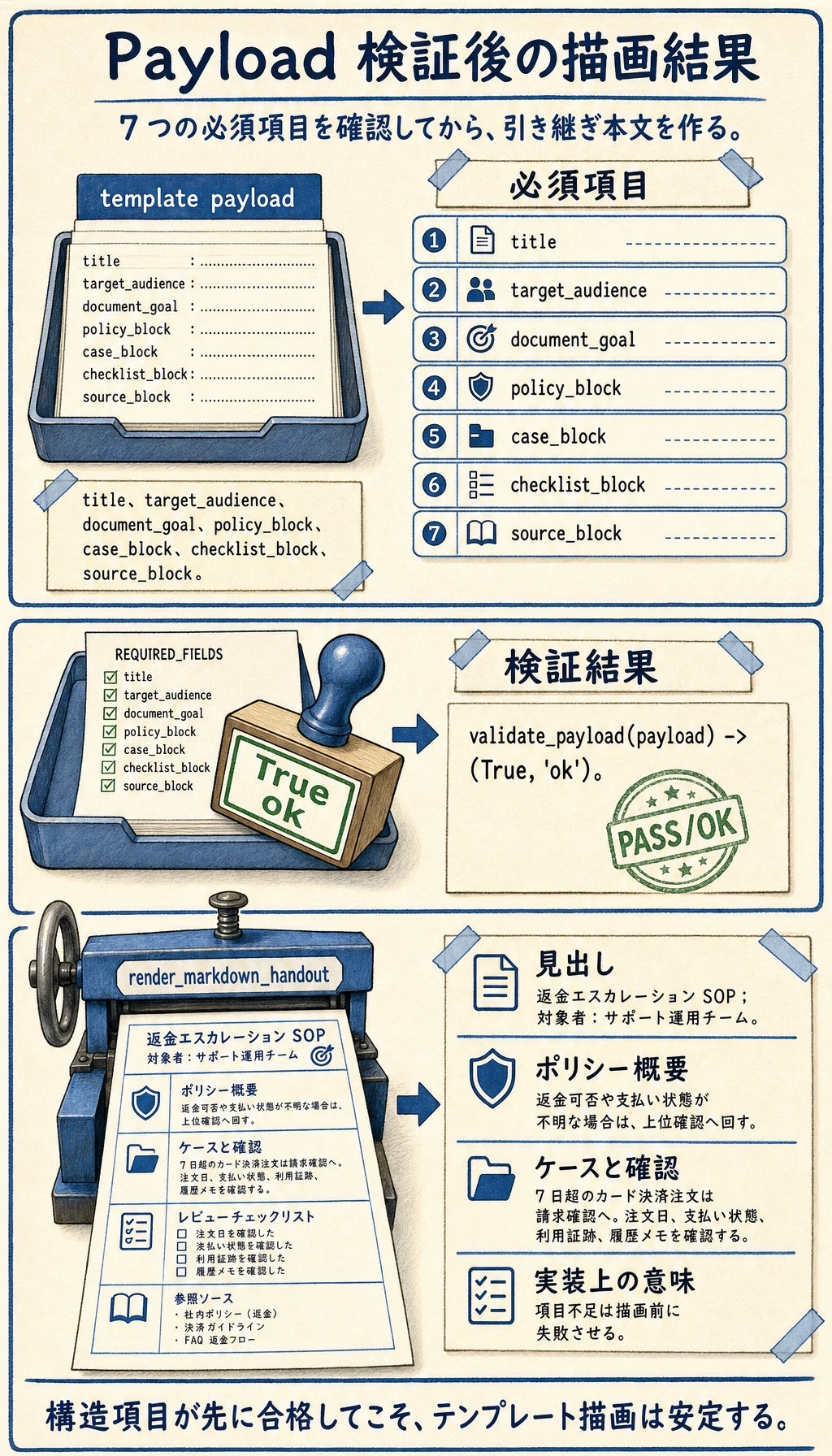 Template ペイロード 検証後の描画結果図