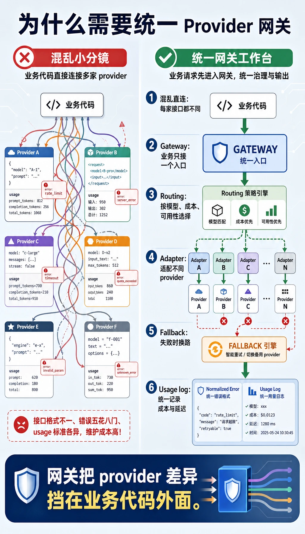 统一 API Provider Gateway 图