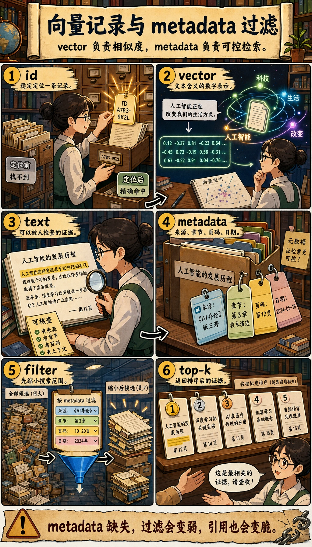 向量库记录与元数据过滤图