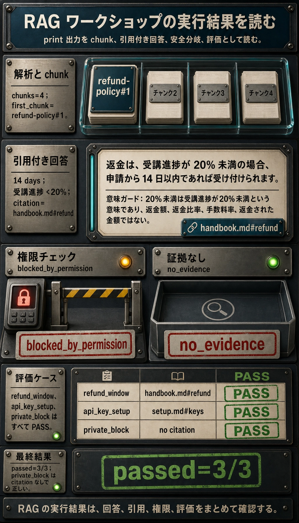 RAG ワークショップ実行結果の証拠図