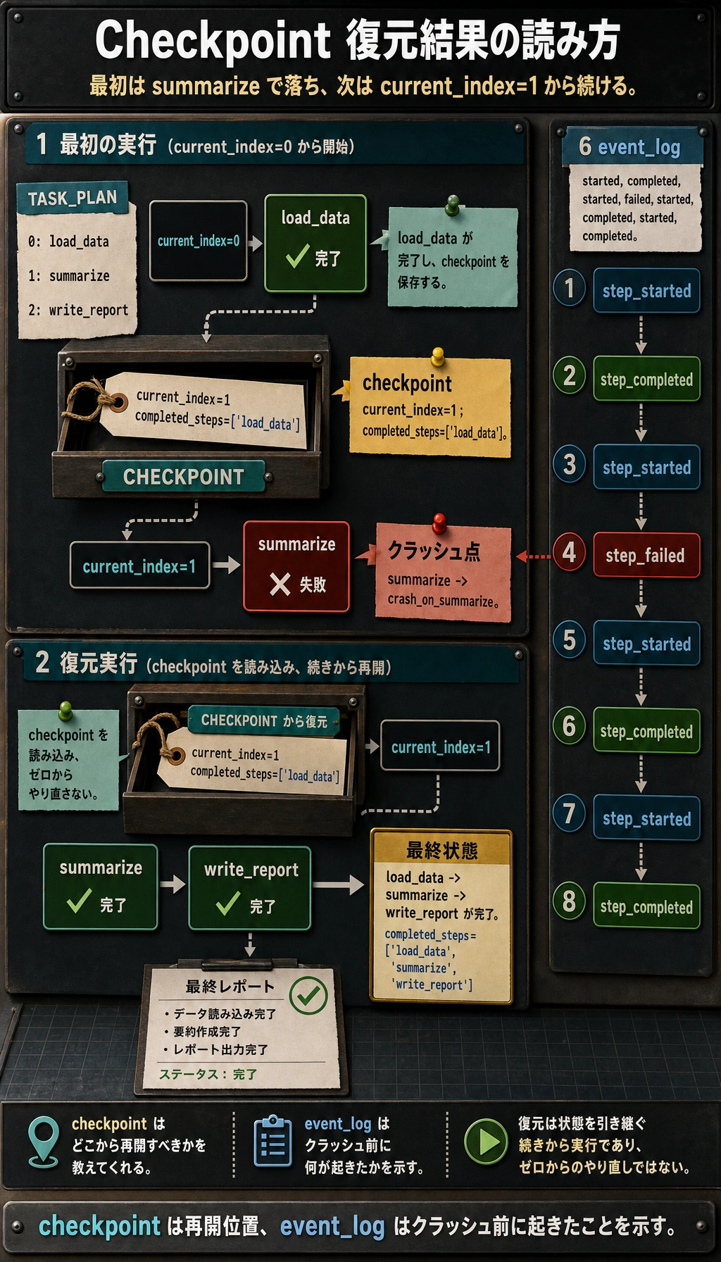 Agent チェックポイント復元実行結果図