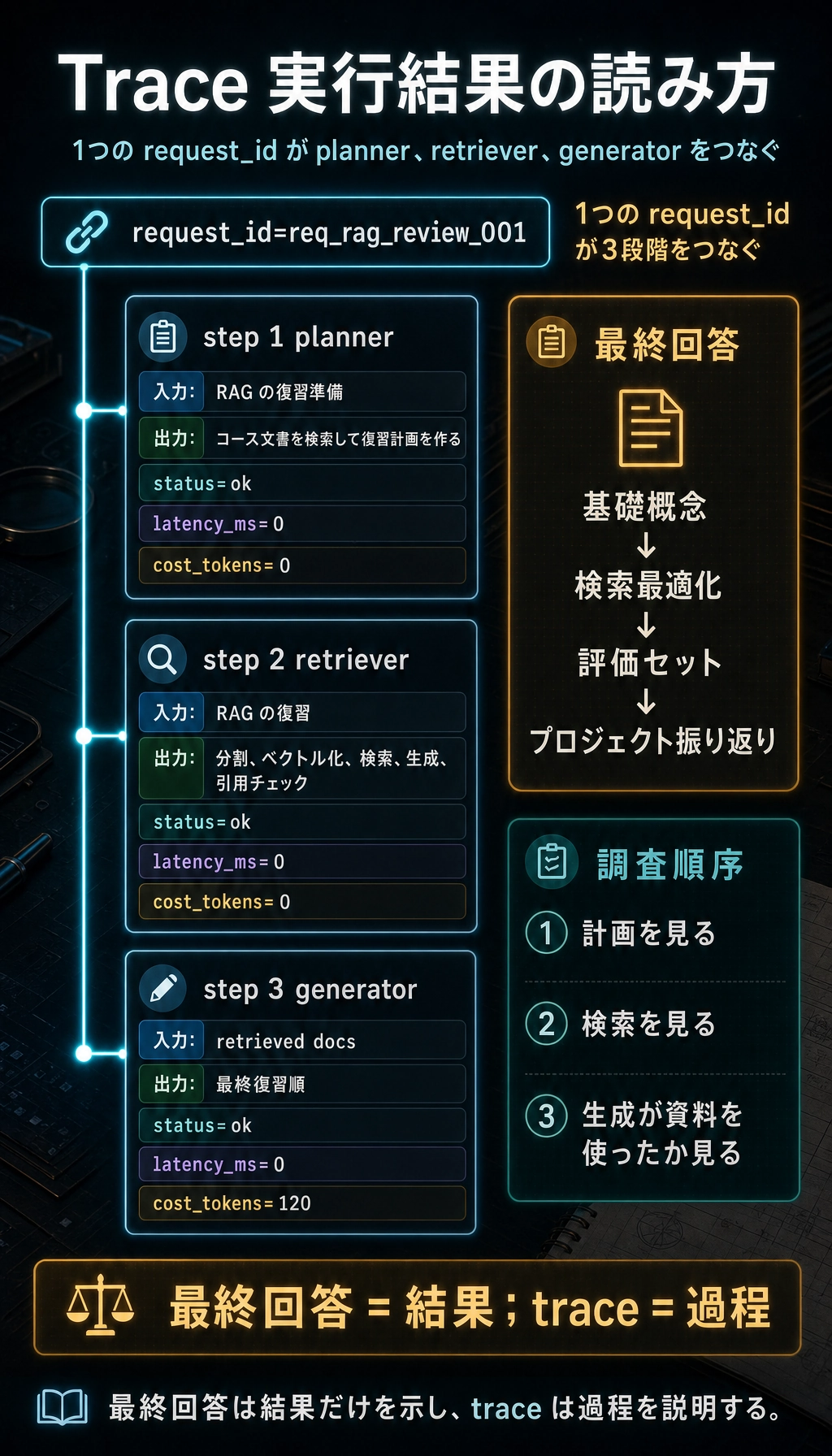 Agent トレーススキーマ 実行結果図