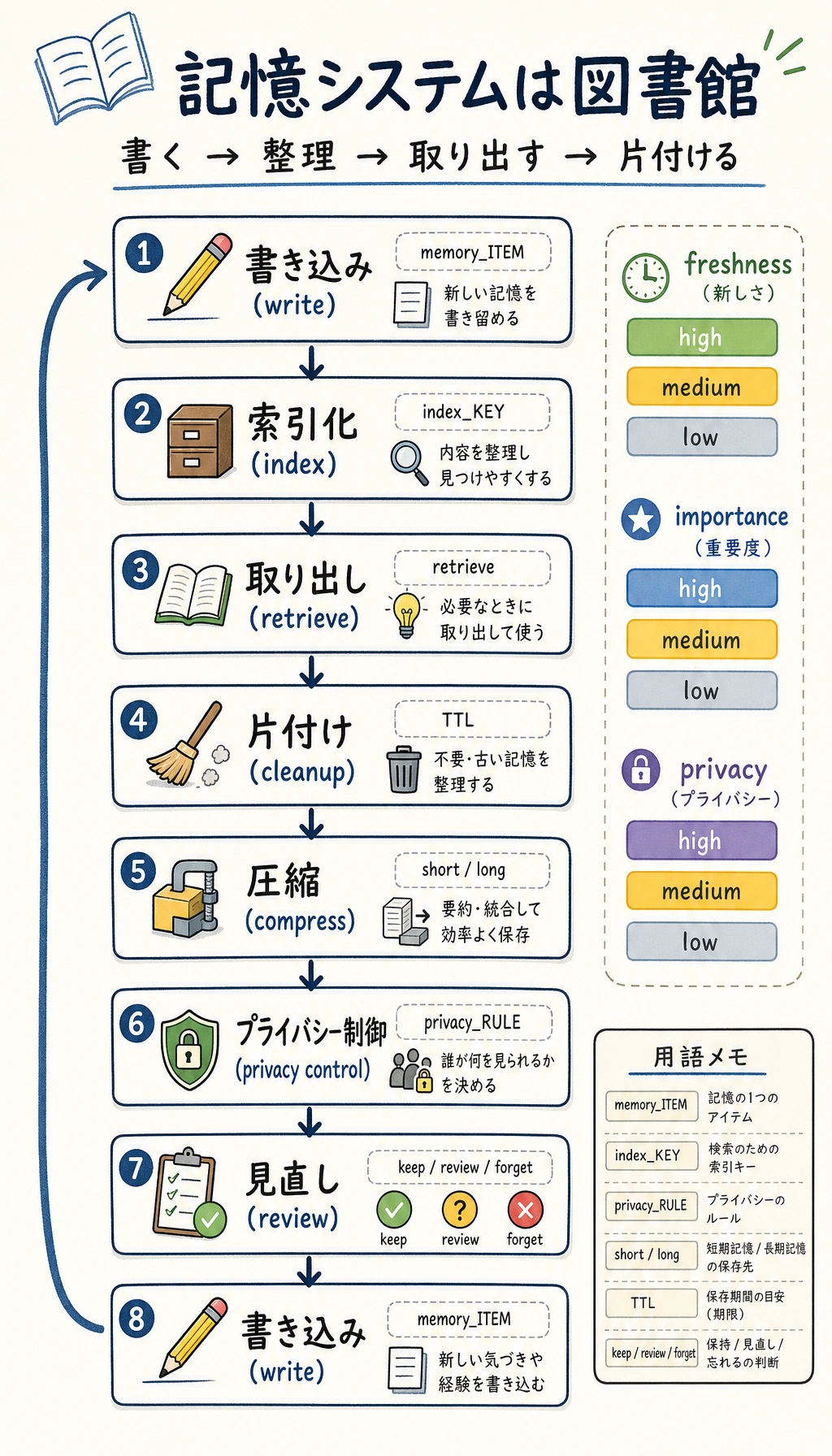 メモリ工学のライフサイクル図
