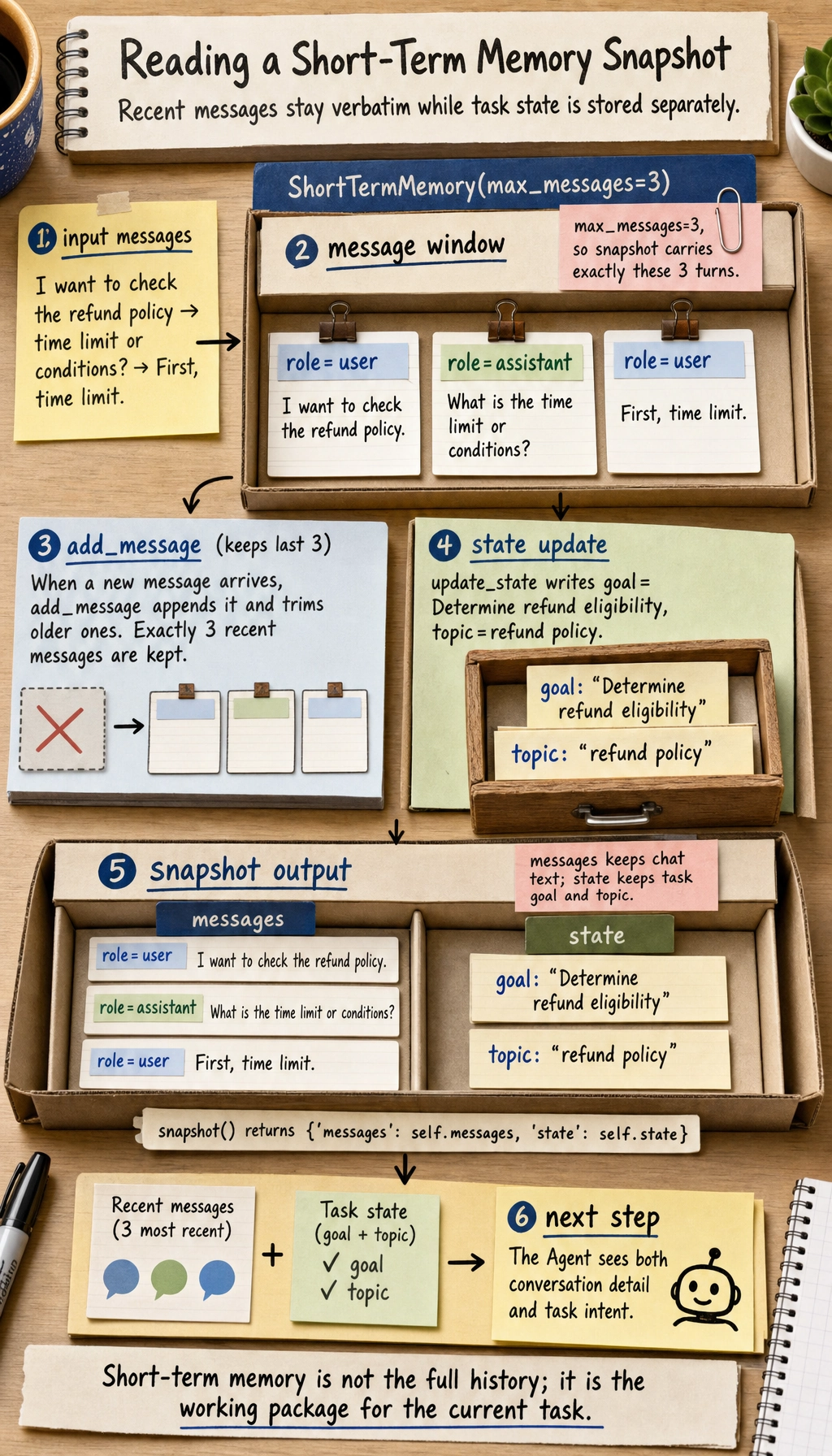 Short-term memory snapshot result map