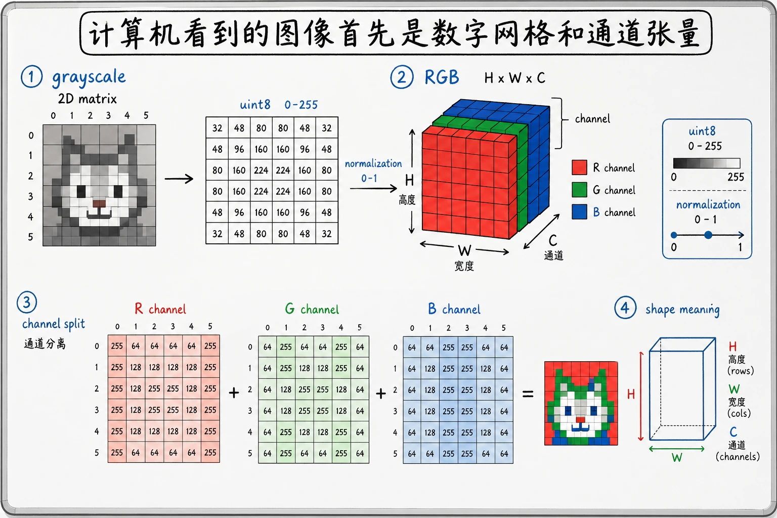 图像数组 Shape 与通道语义图